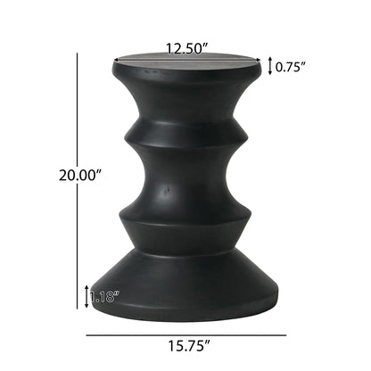 Side Table Modern Concrete Accent Piece - Black