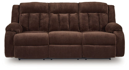 Free Wake - Chocolate - Reclining Power Sofa With Drop Down Table