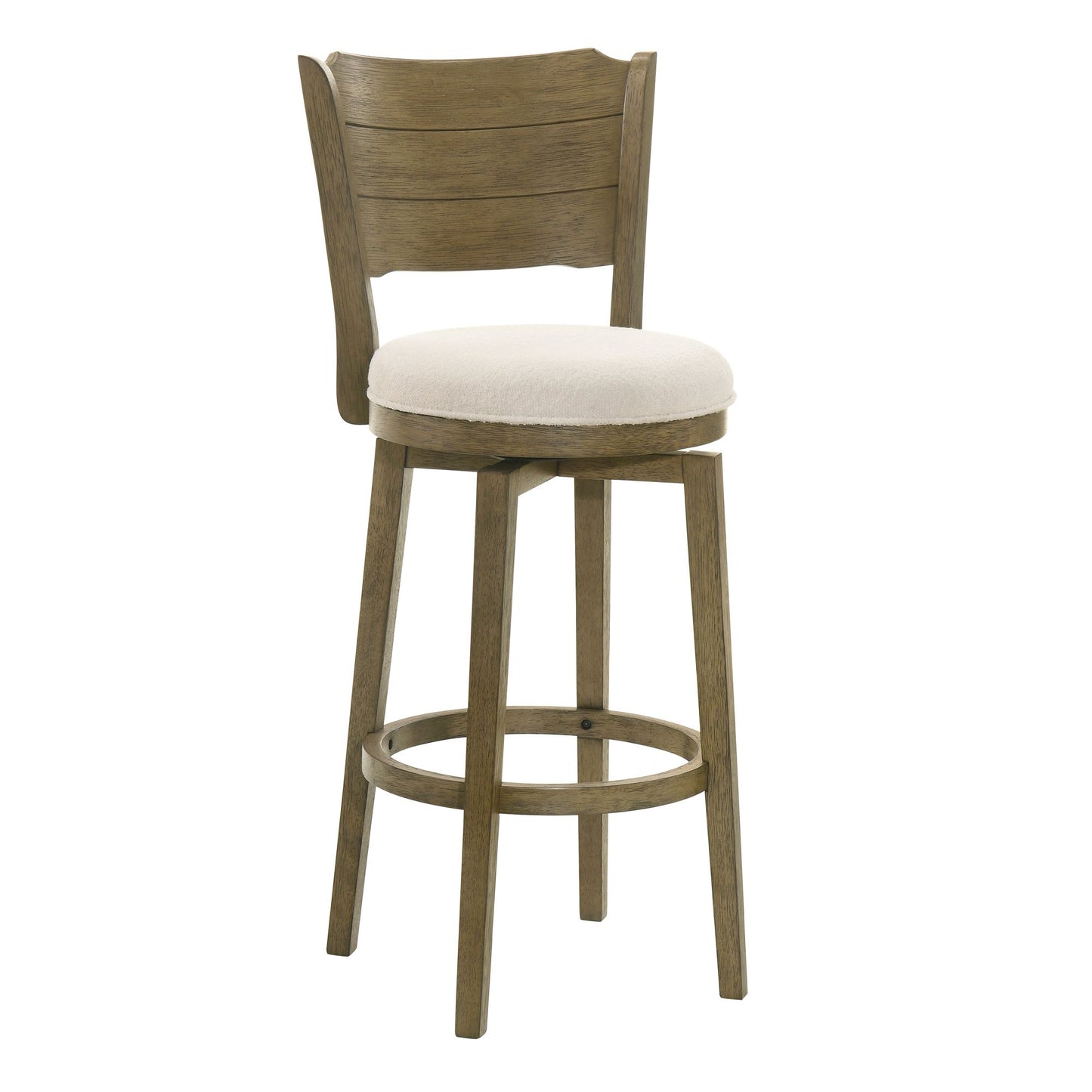 Winsley - Coastal Modern Swivel Wood Bar Height Kitchen Bar Stool