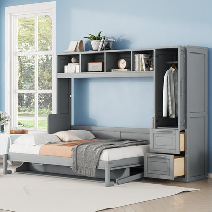 Space Saving Murphy Wall Bed With Closet And Drawers