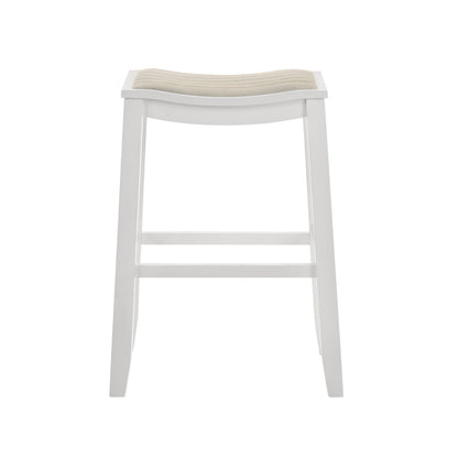 Iyani - Coastal Modern Wood Bar Height Kitchen Bar Stool