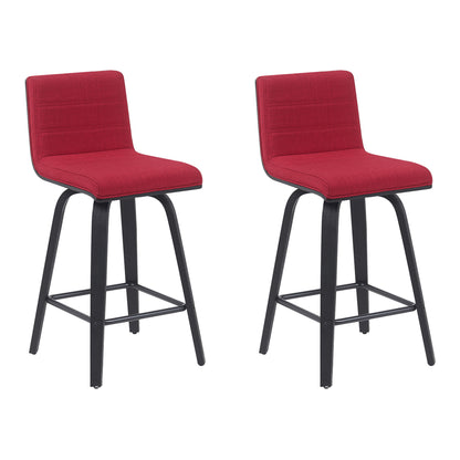 Vienna - Modern Counter Height Swivel Bar Stool - Black Brushed Wood Frame