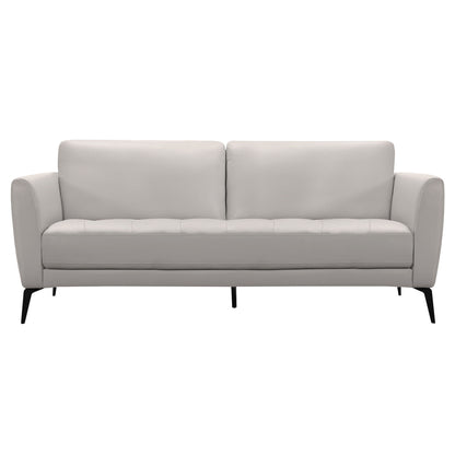 Hope - Contemporary Sofa Genuine Leather - Dove Gray / Black