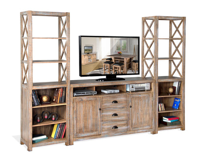 Durango - Entertainment Wall (Base & 2 Piers) - Light Brown