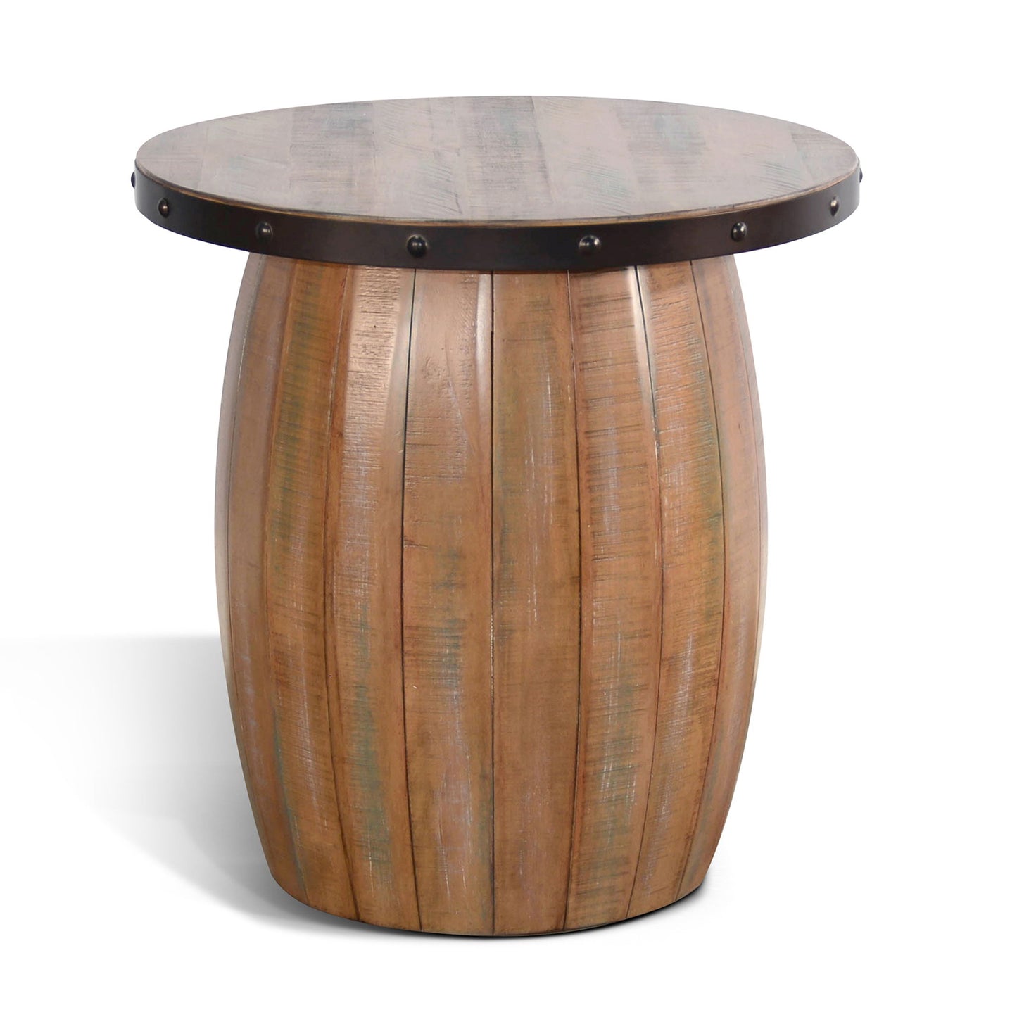 Planked Wood Round Table
