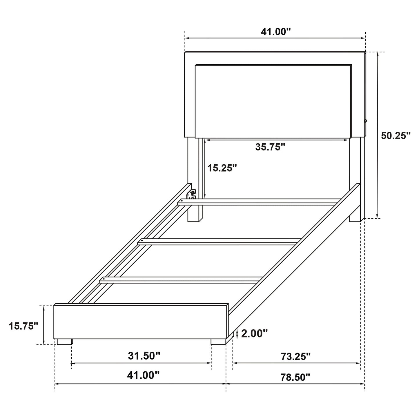 Jeremiah - LED Panel Bed With Touch Controlled Lighting