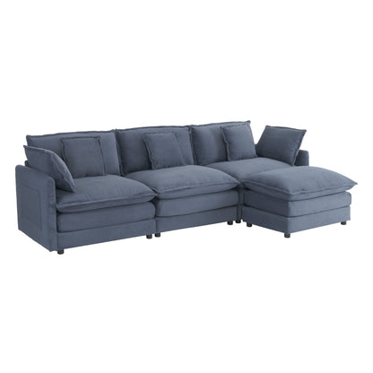 Modern Modular Sectional Sofa With Side Storage Pockets For Living Room