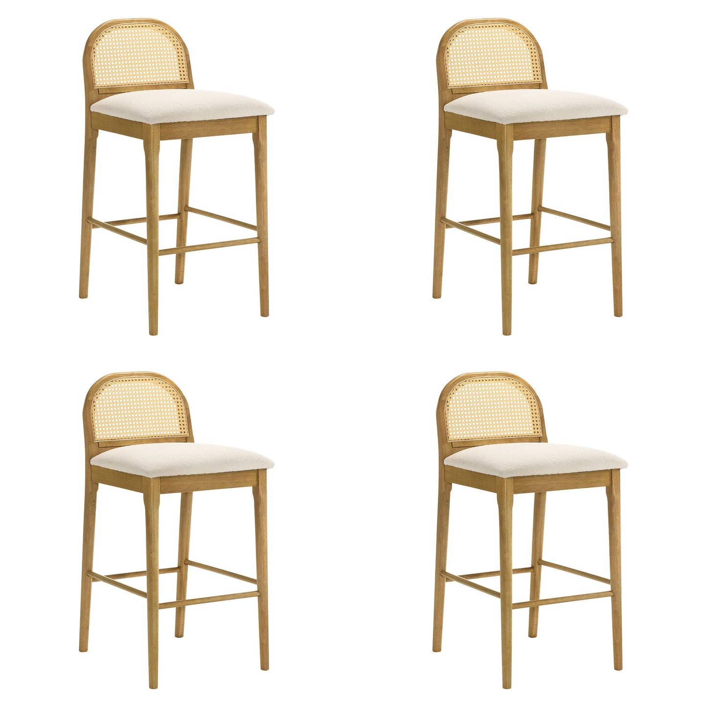 Lucio - Modern Farmhouse Wood Bar Height Kitchen Bar Stool