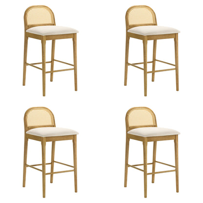 Lucio - Modern Farmhouse Wood Bar Height Kitchen Bar Stool