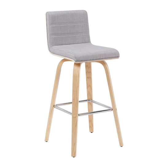 Vienna - Modern Swivel Bar Height Stool - Patterned Oak Wood Frame