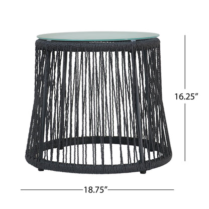 Boho Southport - Side Table With Glass Top