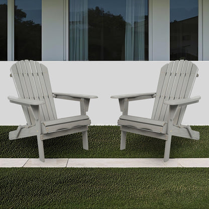 Lounge Patio Chair For Garden Outdoor Wooden Folding Adirondack Chair (Set of 2) Solid Cedar Wood Lounge Patio Chair For Garden