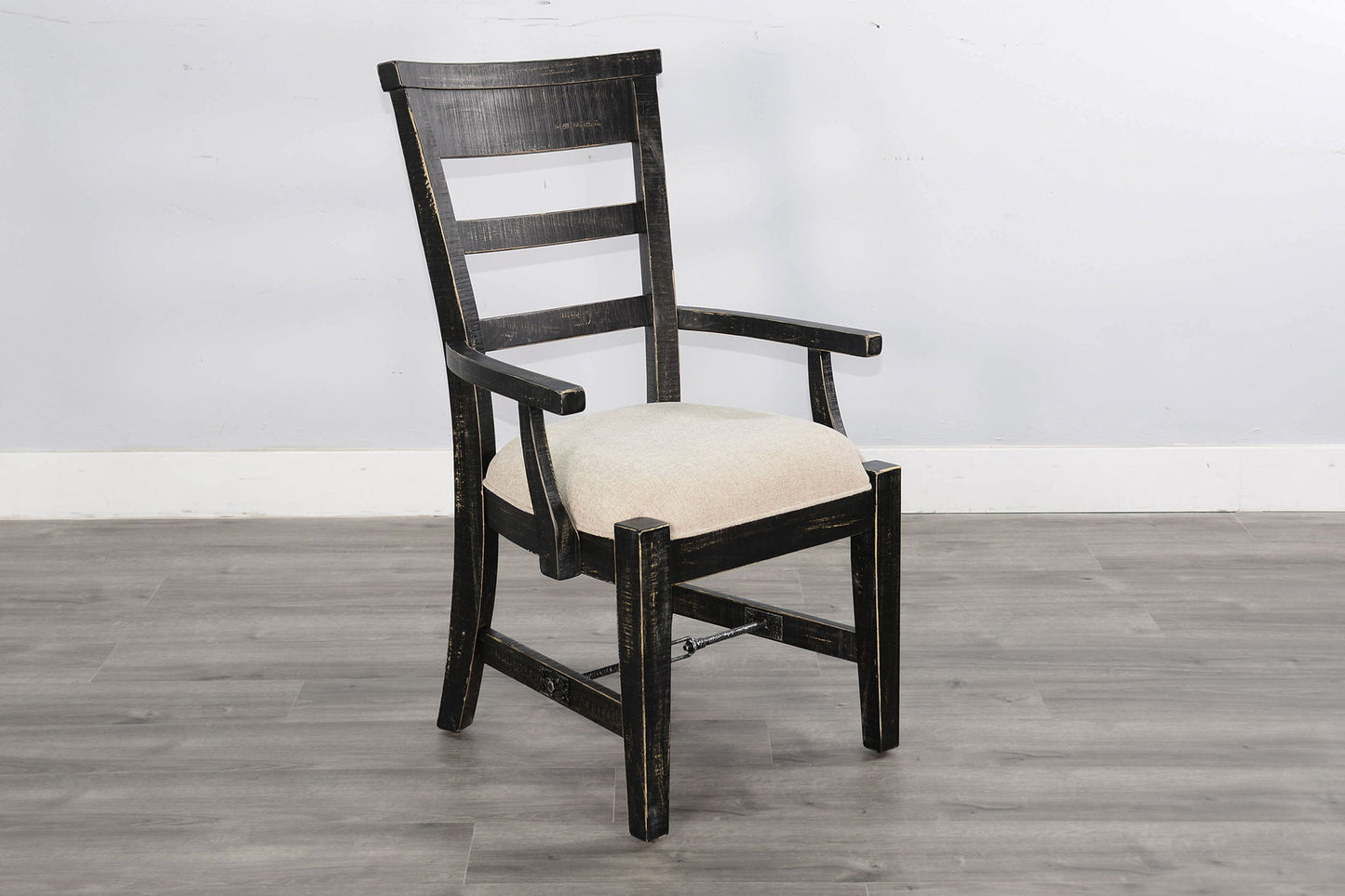 Marina - Wood Arm Dining Chair (Set of 2) - Black Sand