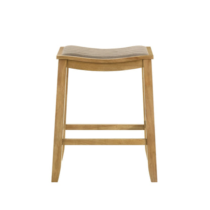 Iyani - Coastal Modern Wood Counter Height Kitchen Bar Stool