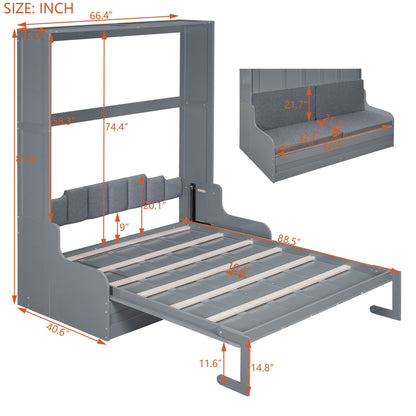 Murphy Wall Bed With Cushion, Space Saving Design, And Construction