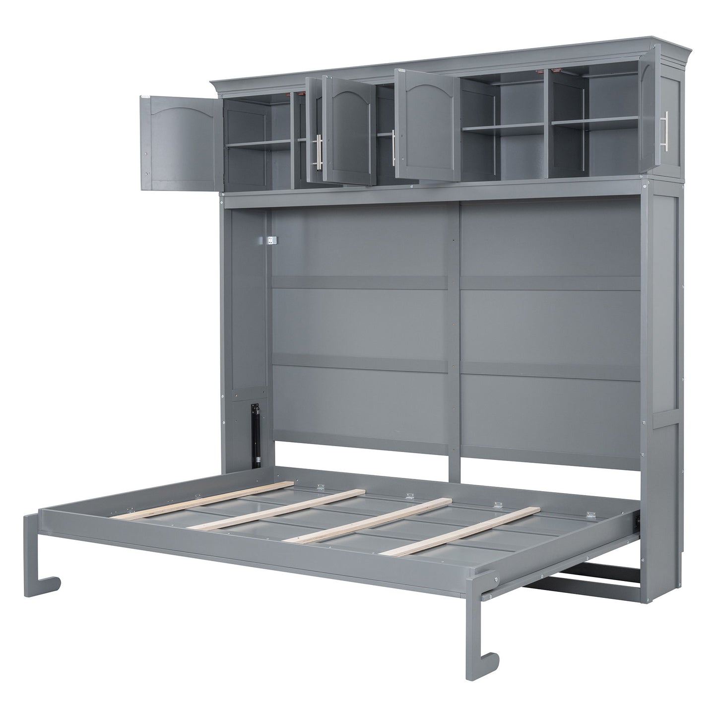 Murphy Modern Bed With Top Cabinets For Space Saving And Comfort