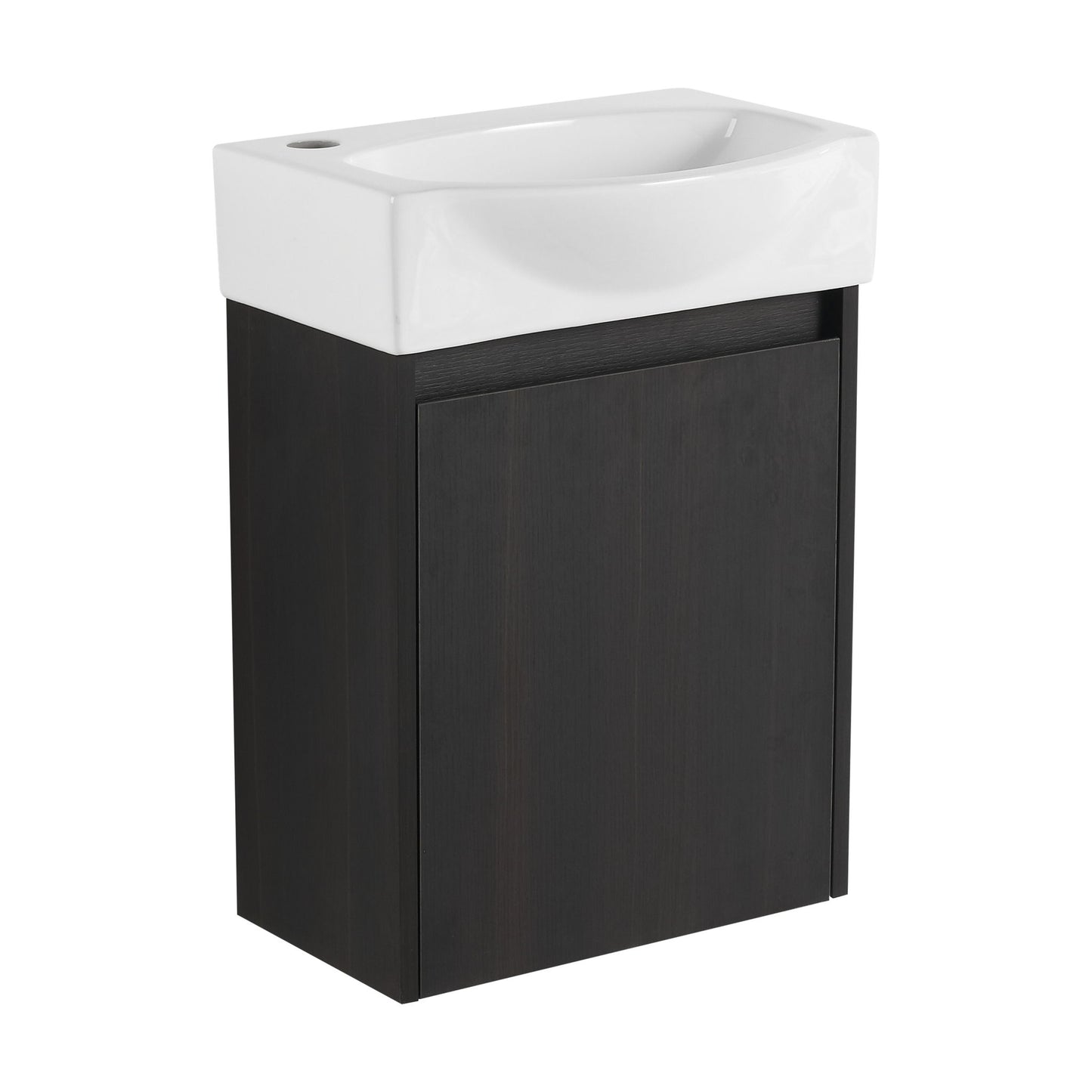 Modern Bathroom Vanity With Ceramic Basin, Wall Mounted Floating Sink Combo, Storage Cabinet