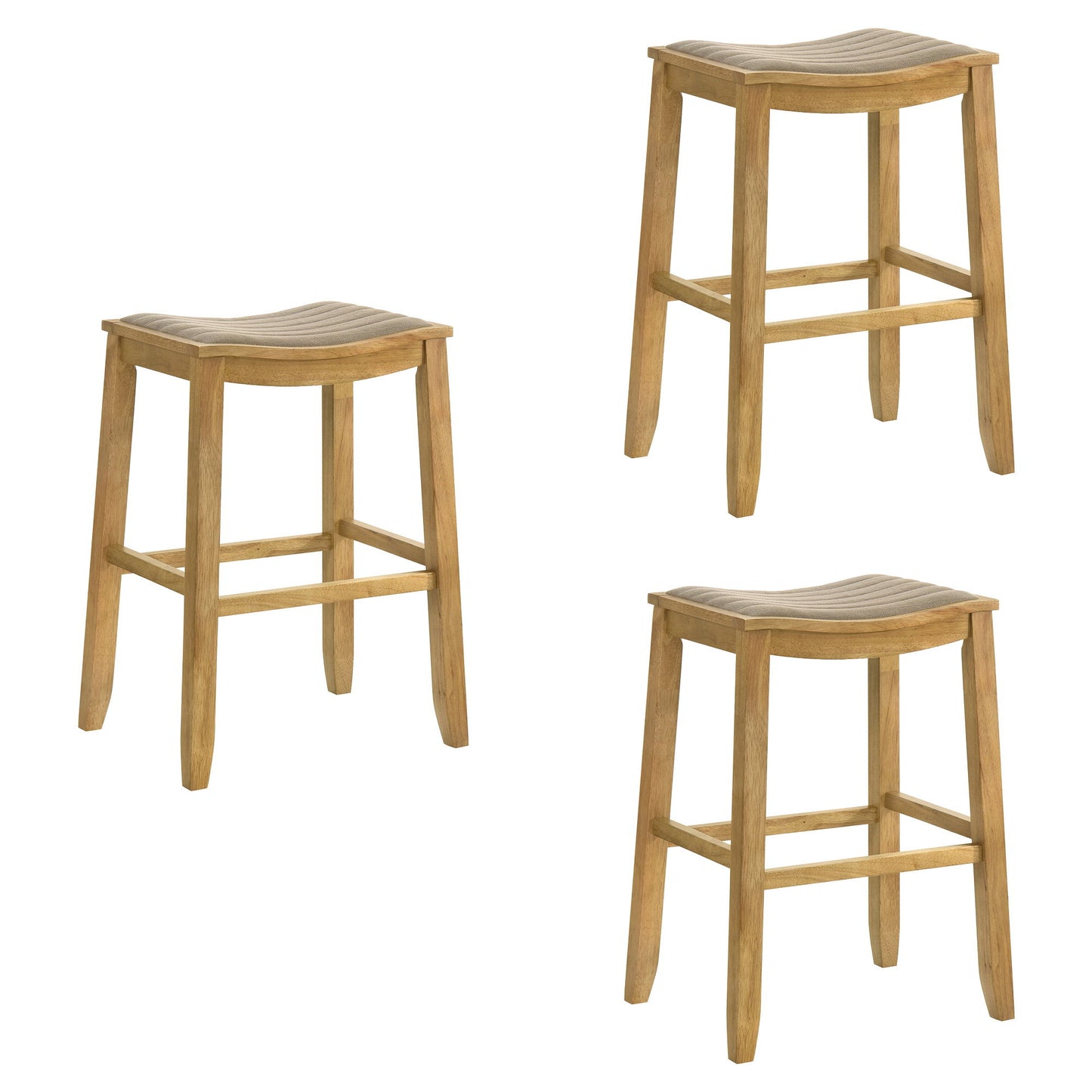 Iyani - Coastal Modern Wood Bar Height Kitchen Bar Stool
