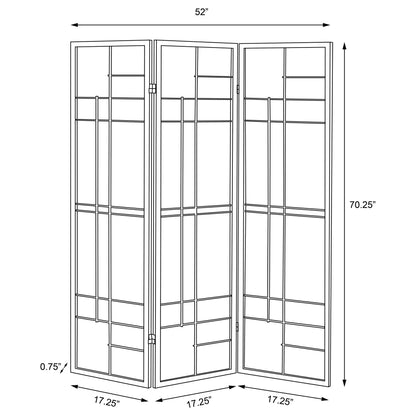 Colby - 3-Panel Folding Floor Screen - Brown / White