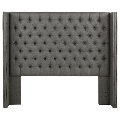 Bancroft - Upholstered California King Wingback Headboard - Gray