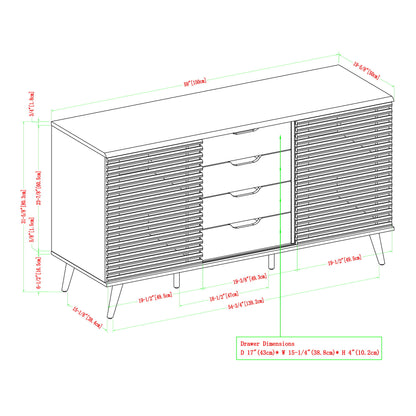 Contemporary Sliding Slat Door Sideboard