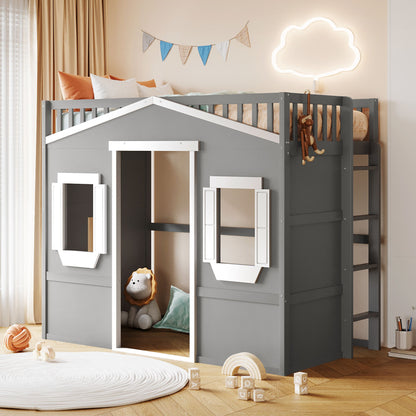 Elegant House Loft Bed With Ladder