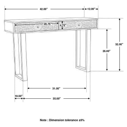 Harmony - 2 Drawer Table With Sled Base In Tones Accents - Natural
