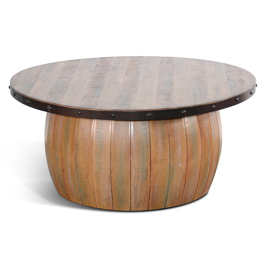 Planked Wood Round Table