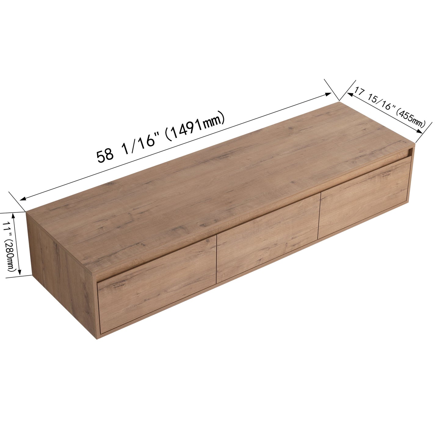 Modern Minimalist Bathroom Cabinet With Soft Close Drawers And Floating Mounting Design