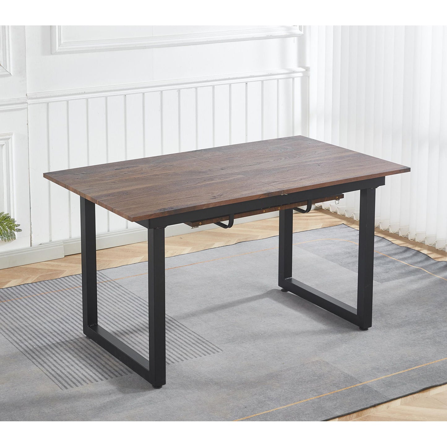 Square Extendable Dining Table With Metal Legs