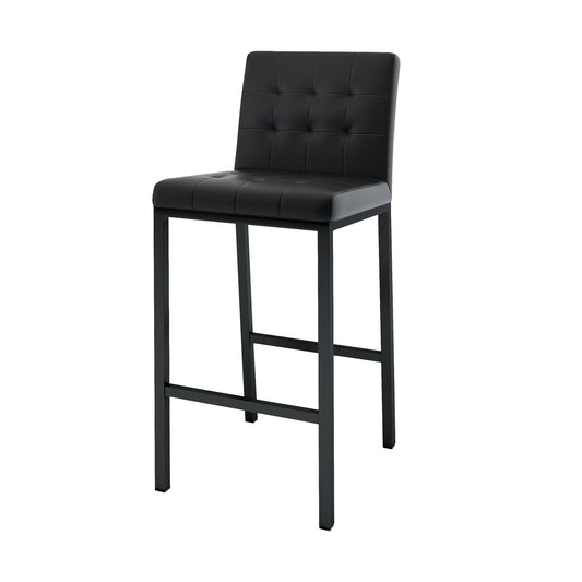 Modern Design High Stool With Metal Legs For Kitchen And Restaurant (Set of 2) - Black