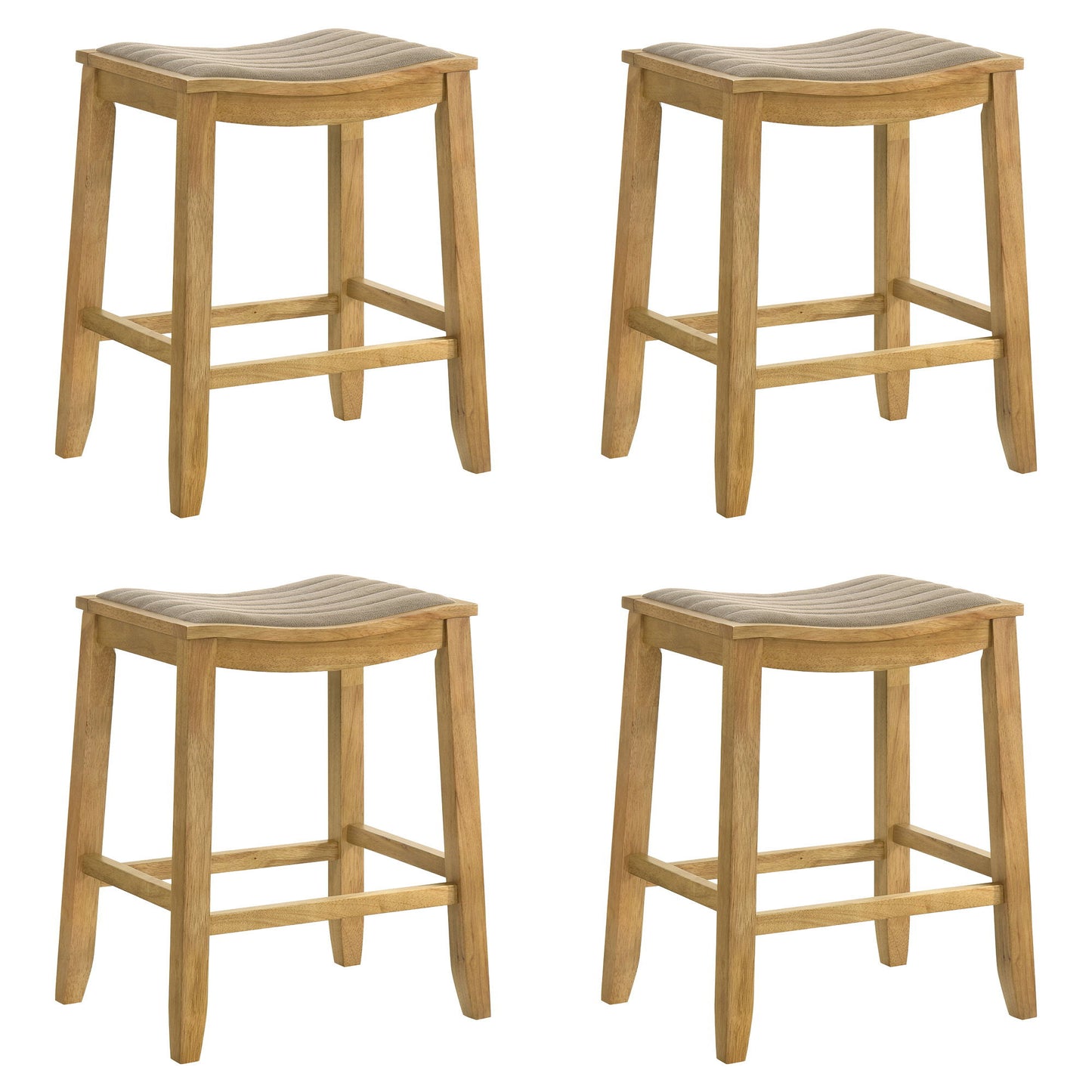 Iyani - Coastal Modern Wood Counter Height Kitchen Bar Stool