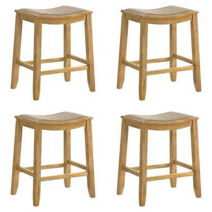Iyani - Coastal Modern Wood Counter Height Kitchen Bar Stool