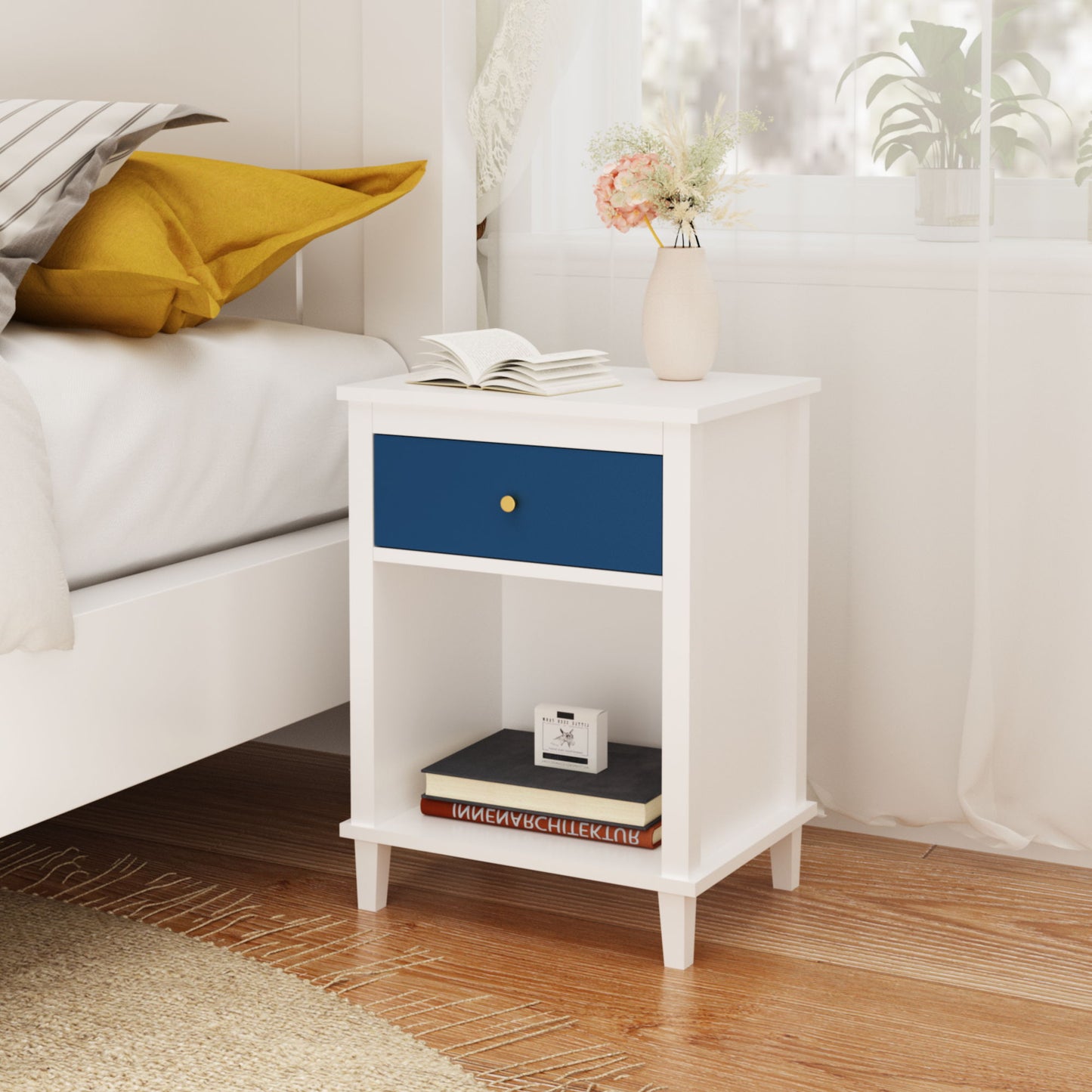 Nightstand With 1 Drawer 1 Shelf