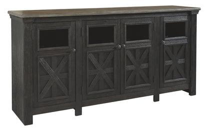 Tyler Creek - Black / Gray - Extra Large TV Stand