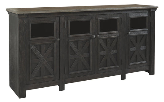 Tyler Creek - Black / Gray - Extra Large TV Stand