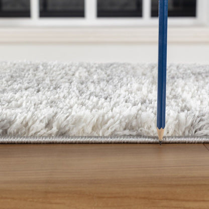 Loft Shag - 7'10" X 9'10" Polypropylene, Shaggy Area Rug - Gray