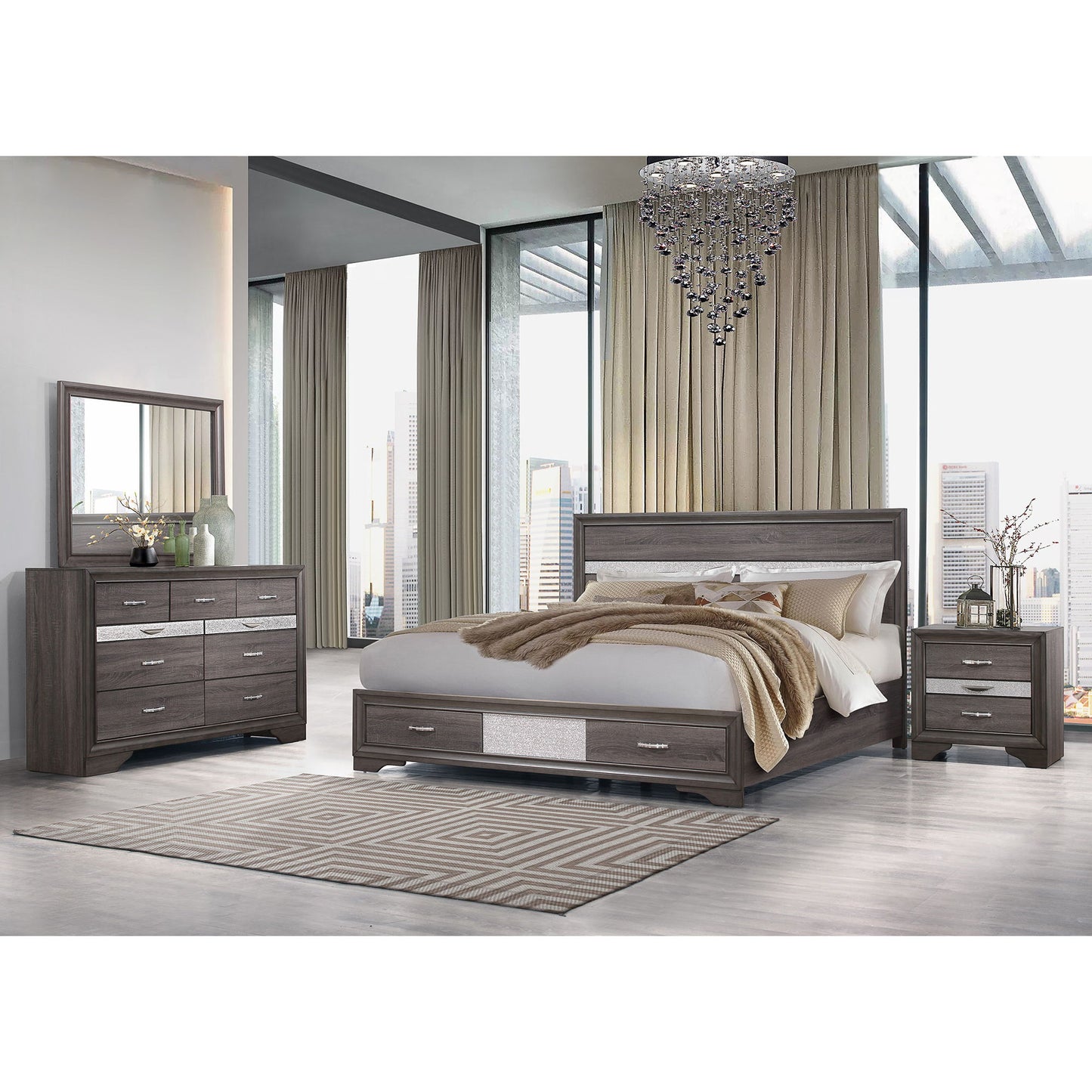 Ryder - Sparkle Nightstand - Gray