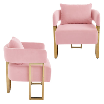 Modern Classic Design Decorative Chair Teddy Fleece Upholstered And Metal Foot