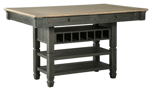 Tyler Creek - Black / Gray - Rectangular Dining Room Counter Table