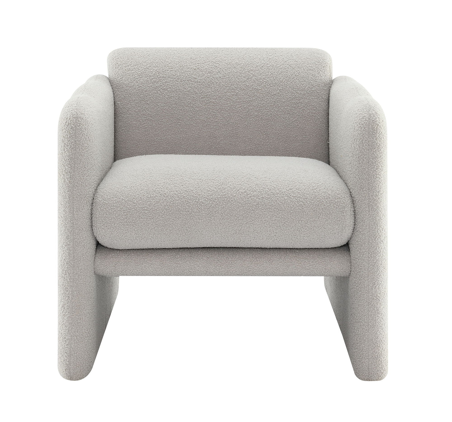 Arm Chair With Waved Arms, Metal Decoration On Both Side Arms