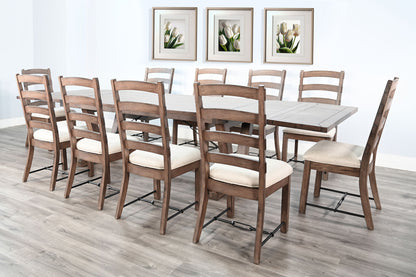 Yellowstone Folding Leaf Extension 11 Piece Dining Set - Buckskin
