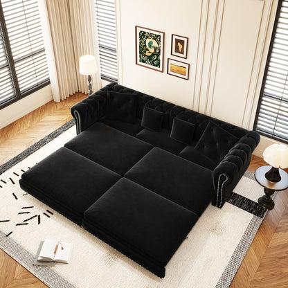 3 In 1 Pull Out Convertible Sleeper Sofa Bed