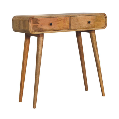 Curved Hallway Table - Oak