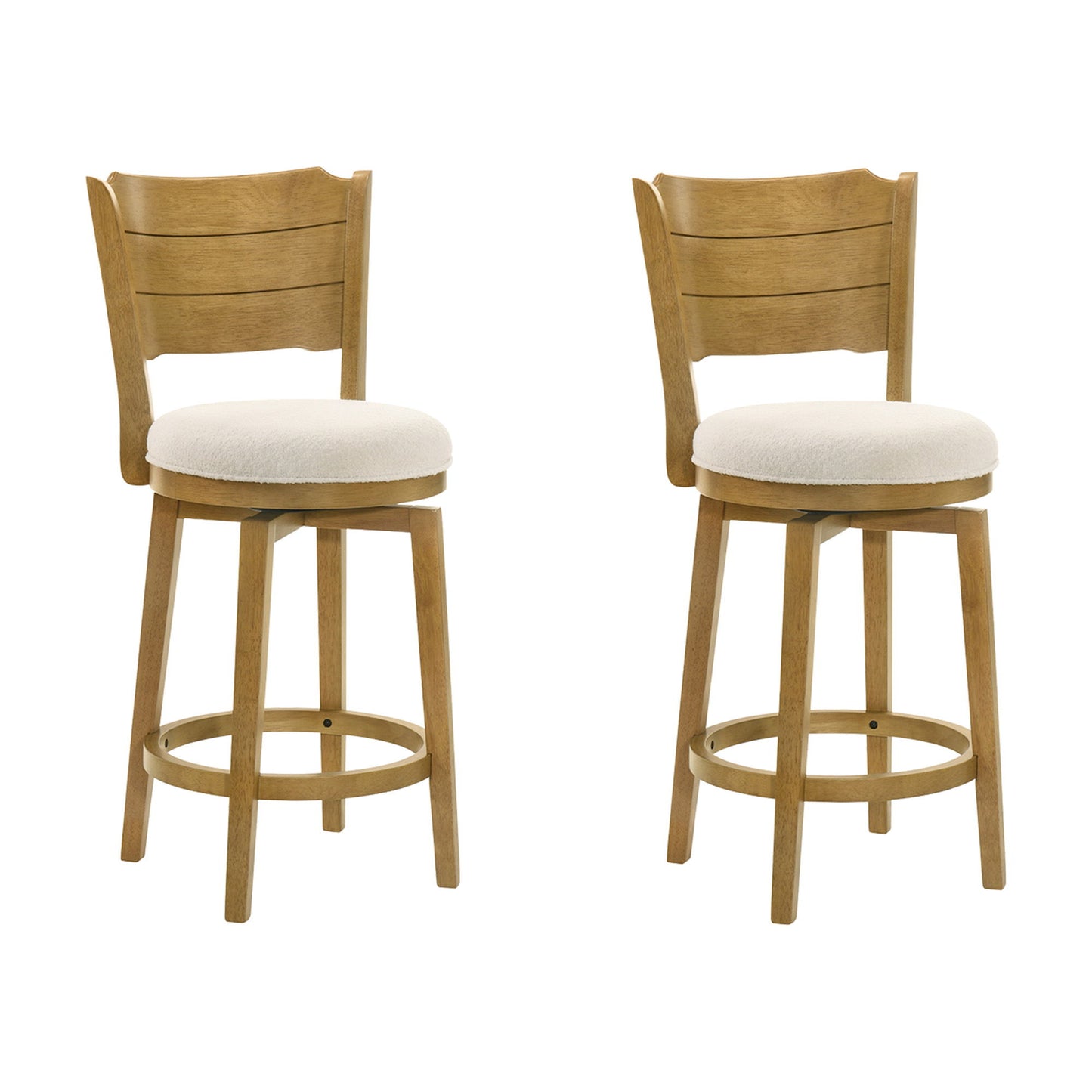 Winsley - Coastal Modern Swivel Wood Counter Height Kitchen Bar Stool