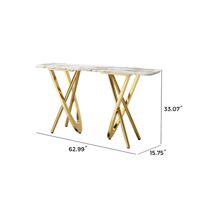Contemporary Marble Pattern Top Table With Stainless Steel Base