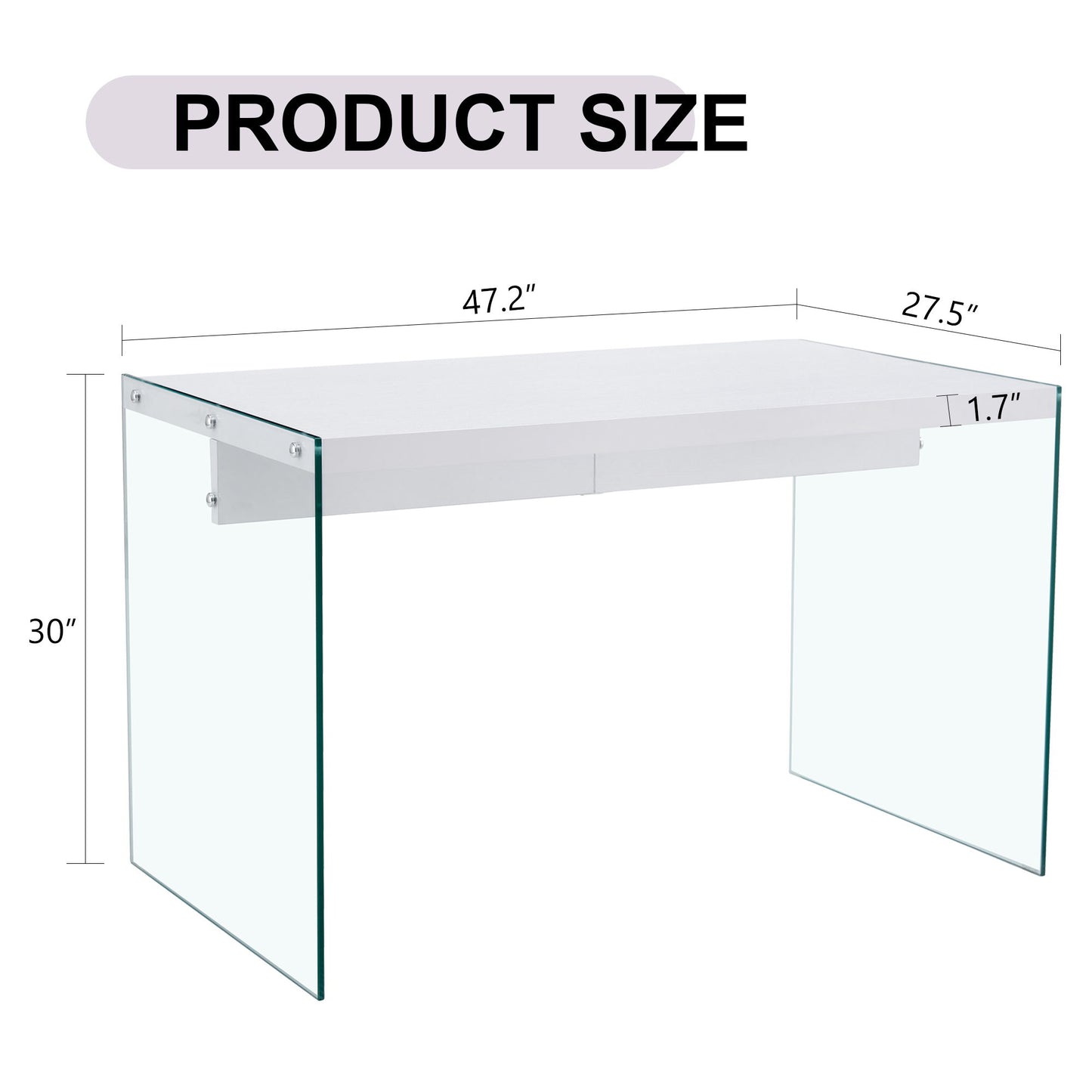 Elegant And Clear Tempered Glass Coffee Table With Storage - White