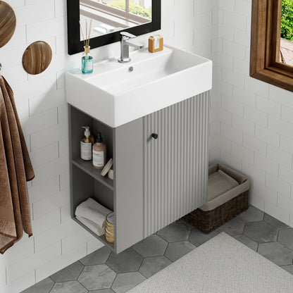 Modern Floating Bathroom Vanity With Ceramic Basin Perfect For Small Bathrooms