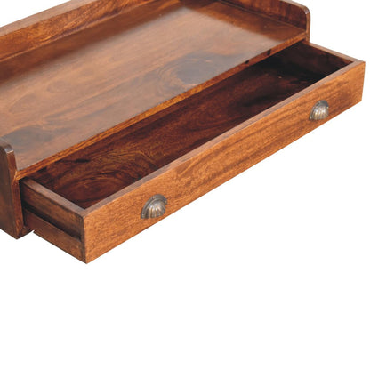 Floating Circle Bedside Table - Chestnut