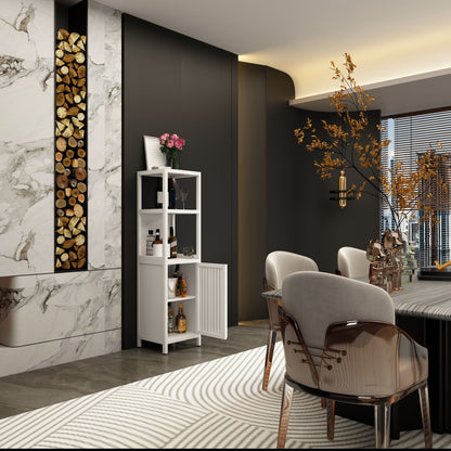 Storage Cabinet With Tall Tower, Multifunctional For Bathroom